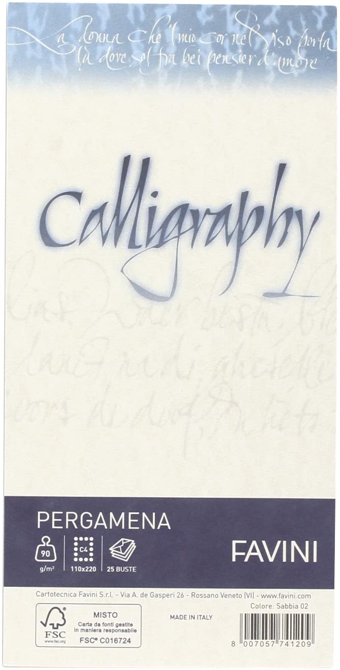Favini - carta calligraphy - pergamena a4 - 190gr - 50ff crema 05 - Nadir  Cancelleria