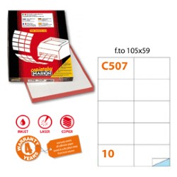 Etichette adesive bianche Tico Premium 144g con margini in fogli A4  Conf.100ff (Diam. 40 mm)