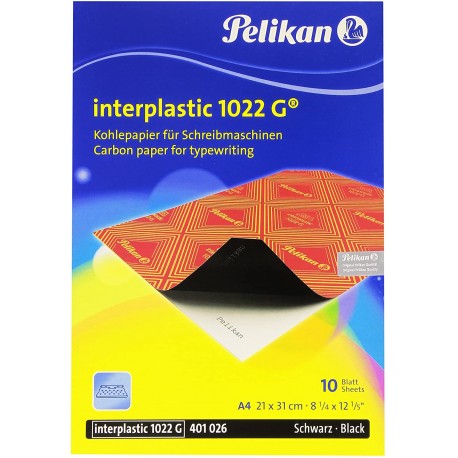 Pelikan - carta carbone nero interplastic 1022g pla - a4 10 fogli