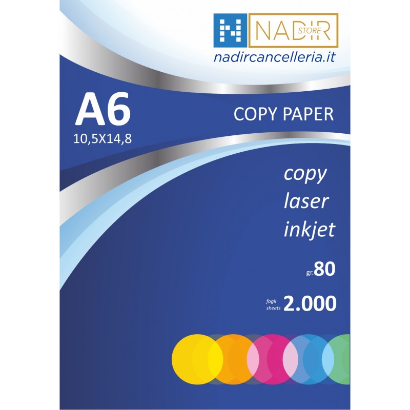Carta per fotocopie a6 (1/4 di foglio) 80g 2000ff - Nadir Cancelleria